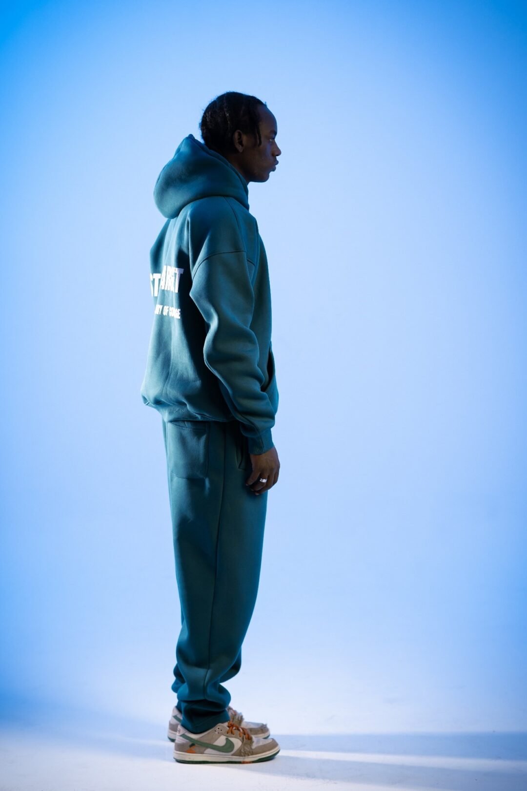 Petrol bleu puff basic Hoddie - Image 2