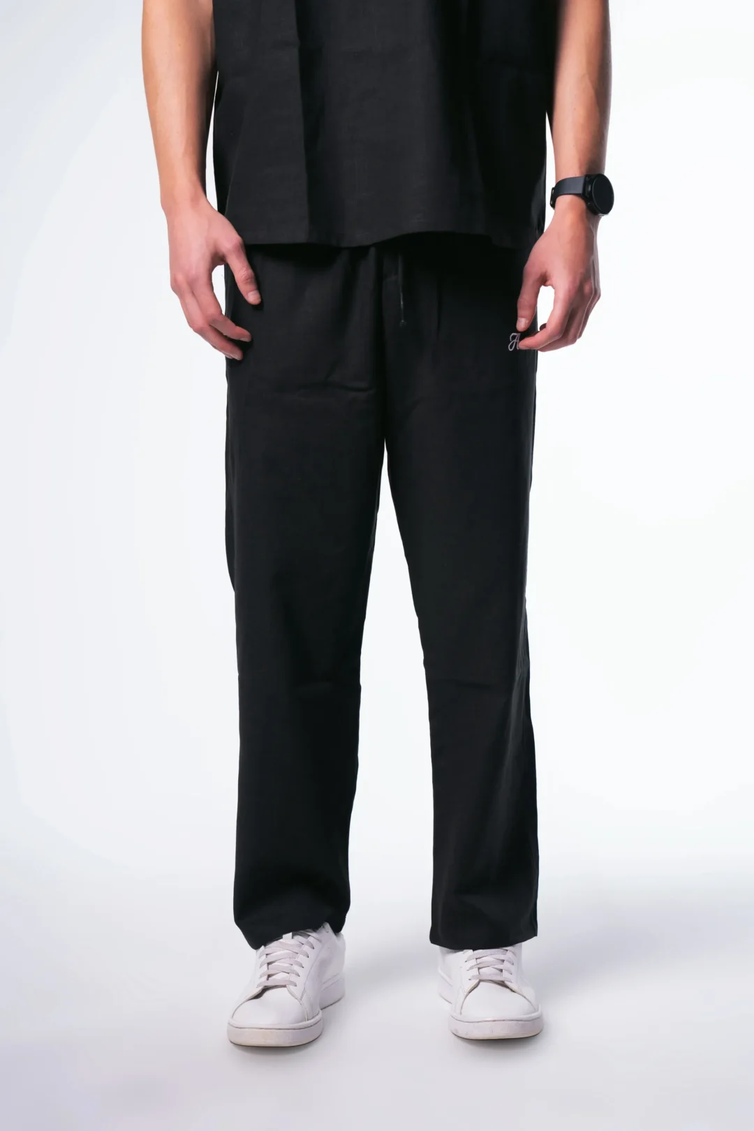 Linen pants black