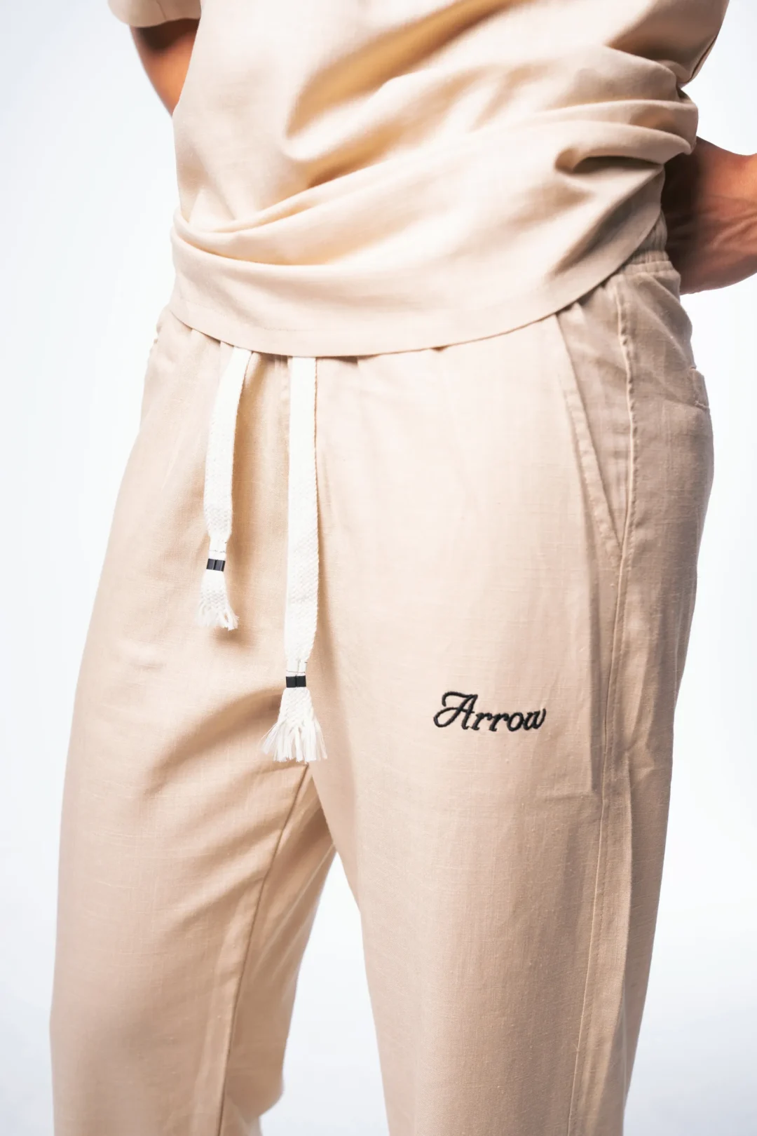 Linen pants beige - Image 3